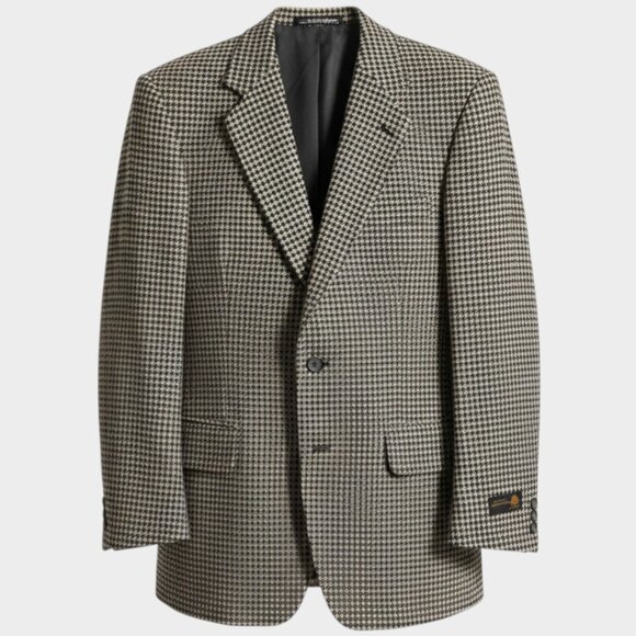 Vintage Mens Blazer Sport Coat 2-Button Jacket TWEED Wool Made in USA 42L
